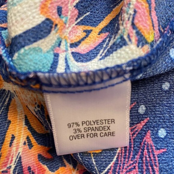 Studio Works Women 2X Dotted Floral Peasant Blouse - Picture 6 of 6